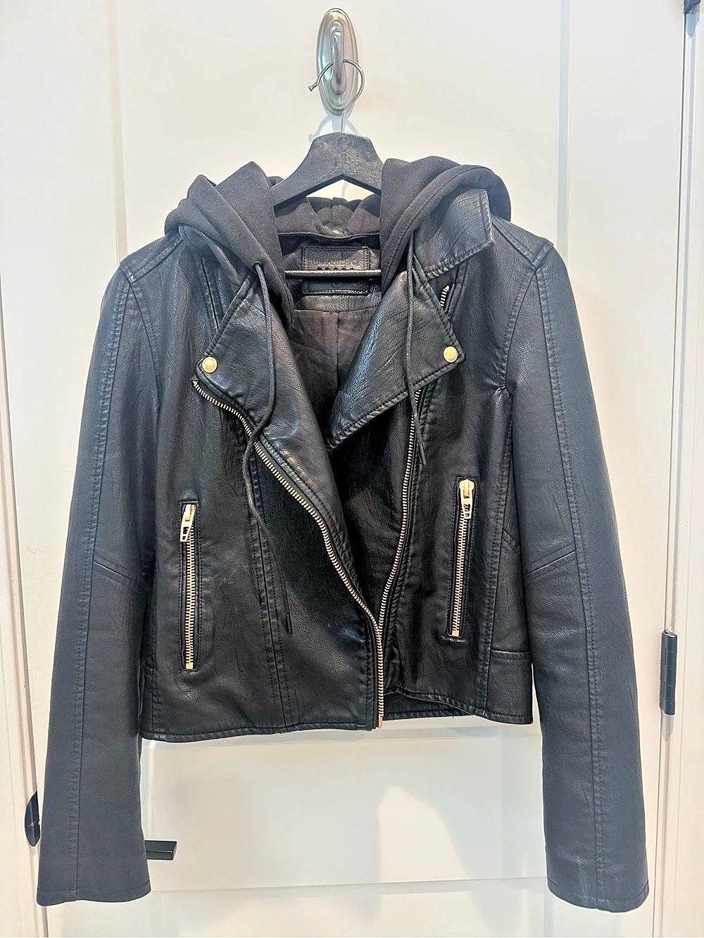 Blank NYC Women's Black Faux Leather Moto Jacket